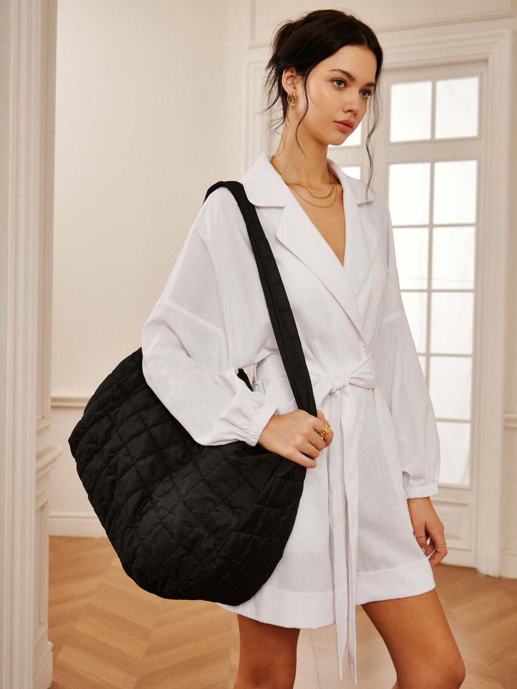 Καπιτονέ Πολυτελής Τσάντα Tote