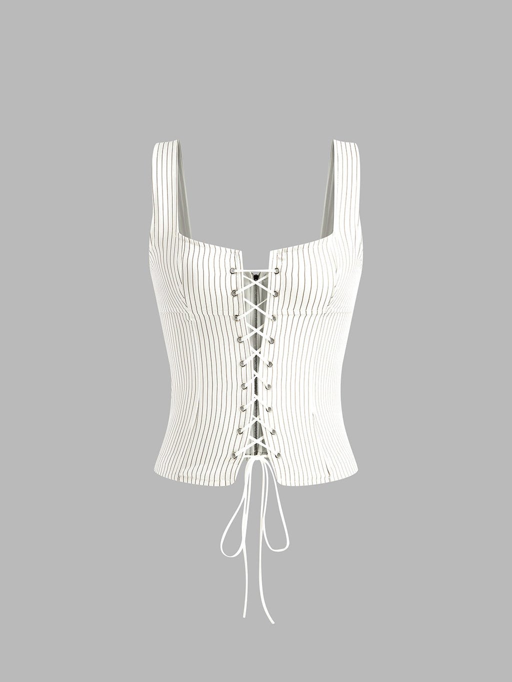 Ριγέ Κορδόνι Περίσφιξης Και Φερμουάρ Στο Πάνω Μέρος