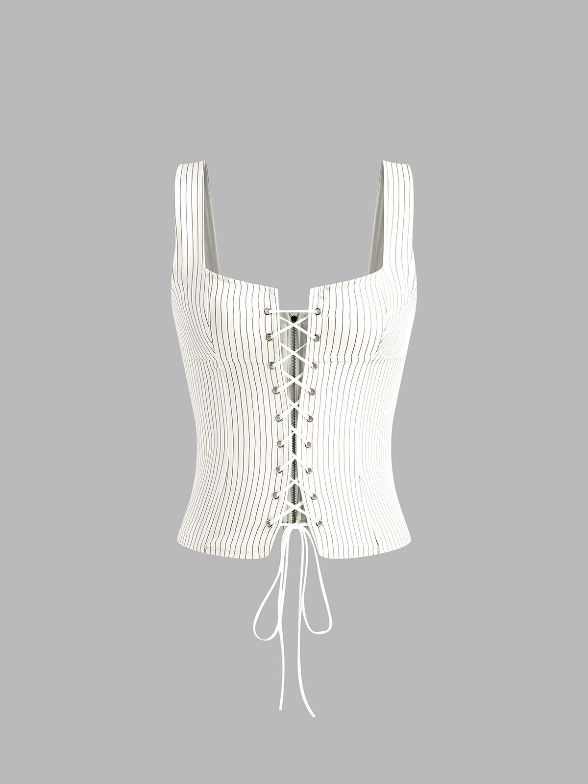 Ριγέ Κορδόνι Περίσφιξης Και Φερμουάρ Στο Πάνω Μέρος