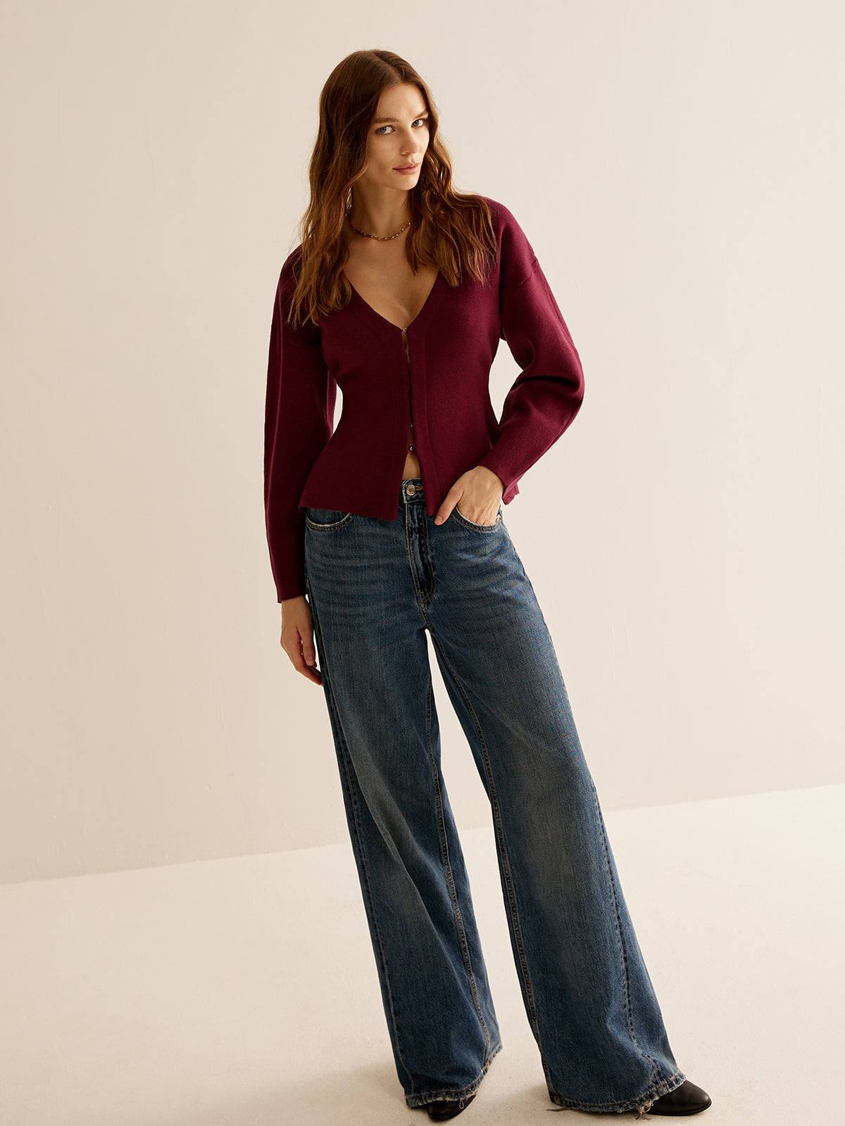 Ζακέτα Με V Λαιμόκοψη