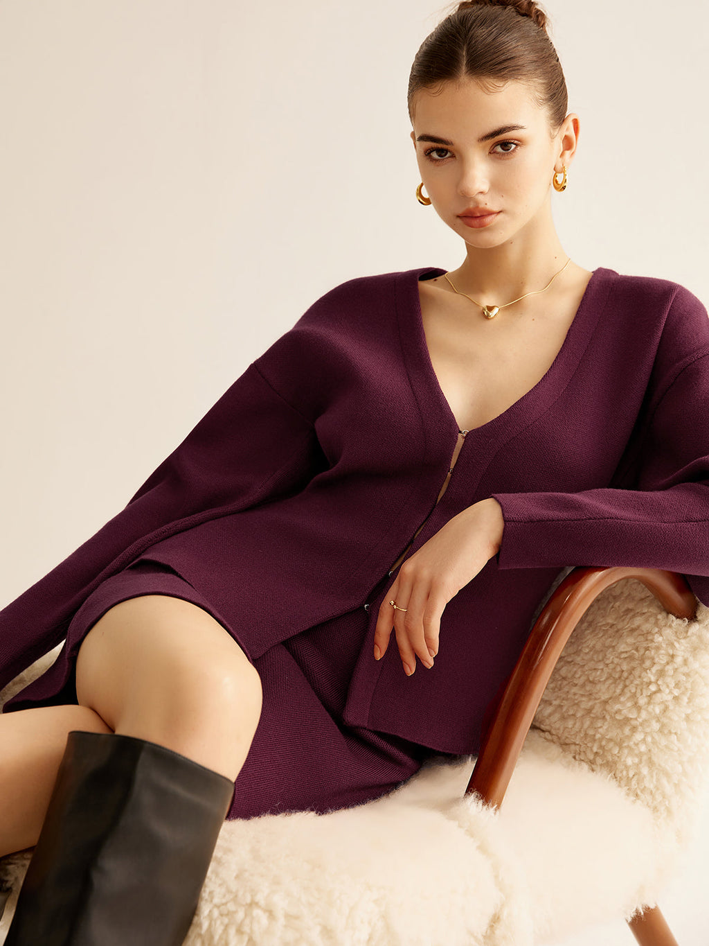 Ζακέτα Με V Λαιμόκοψη