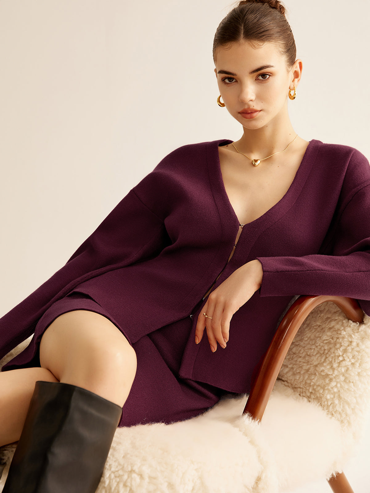 Ζακέτα Με V Λαιμόκοψη