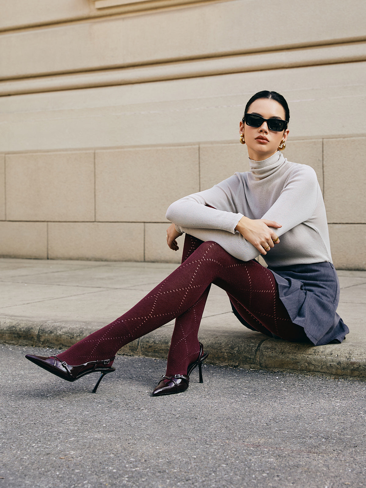 Κάλτσες Clara Με Μοτίβο Διαμαντιών Σε Σχήμα Κηρήθρας