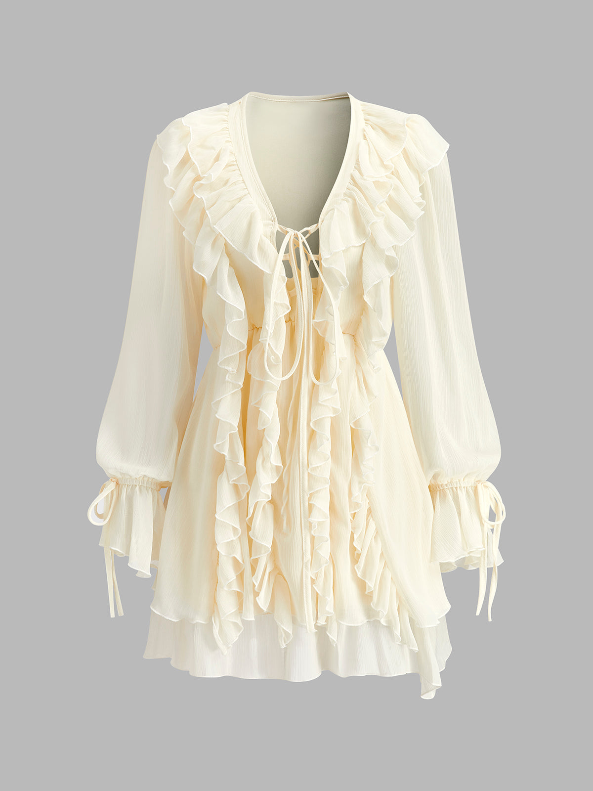 Ρομαντικό Φόρεμα Από Σιφόν Με Βολάν