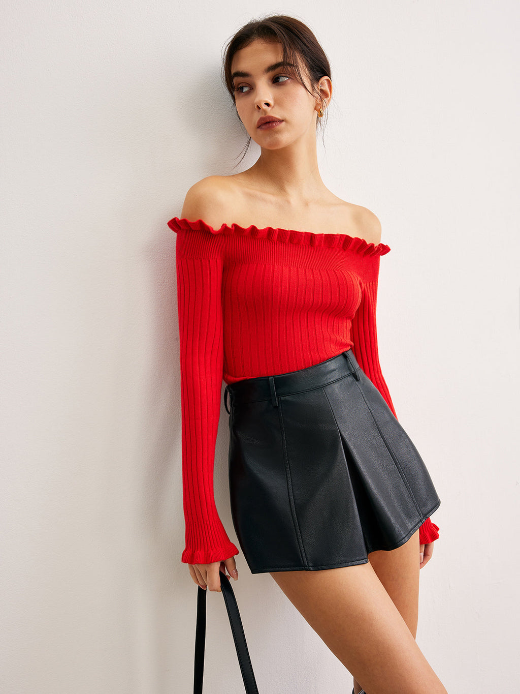 Μπλούζα Με Γιακά Και Στράπλες Και Μαρούλι