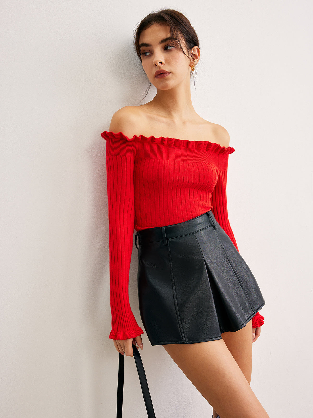 Μπλούζα Με Γιακά Και Στράπλες Και Μαρούλι