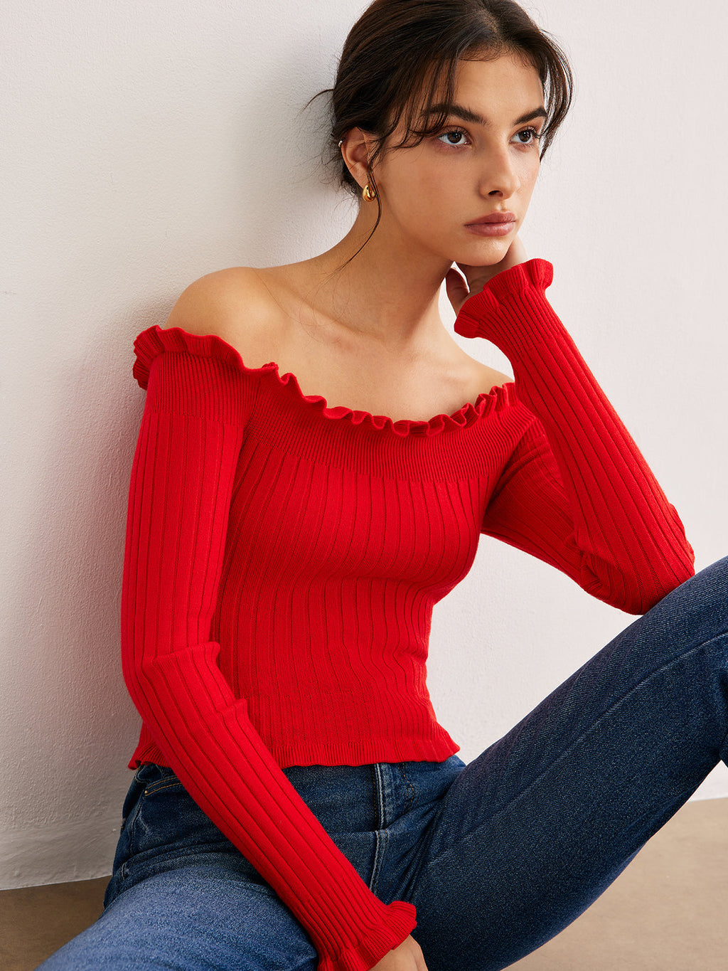 Μπλούζα Με Γιακά Και Στράπλες Και Μαρούλι