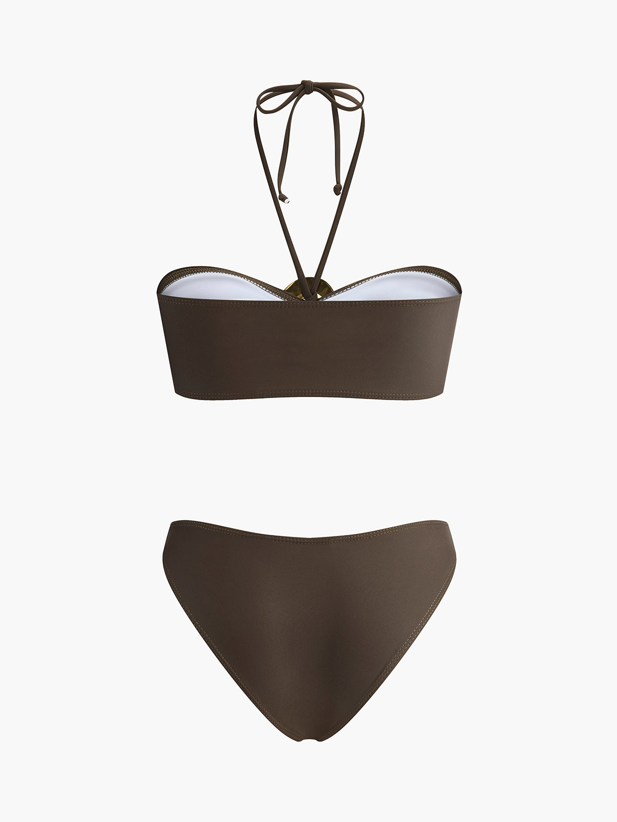 Σετ Μπικίνι Με Οβάλ Ρίγες Και Ντραπέ Φούστα