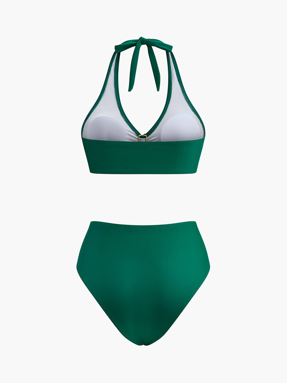 Σετ Μπικίνι Halter Με Μεταλλικές Λεπτομέρειες Λουλουδιών