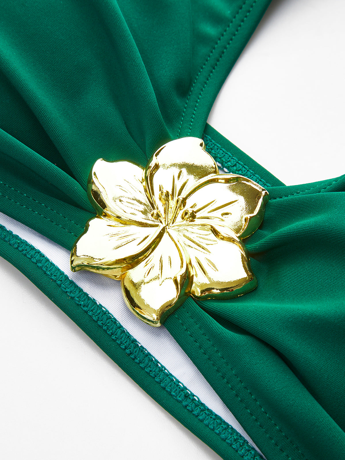 Σετ Μπικίνι Halter Με Μεταλλικές Λεπτομέρειες Λουλουδιών