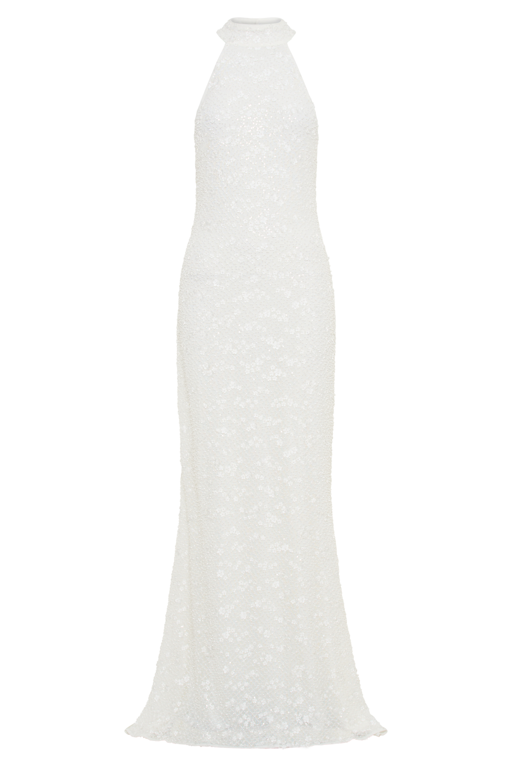 Μακρύ Φόρεμα Με Δαντέλα Και Χείλος - Λευκό