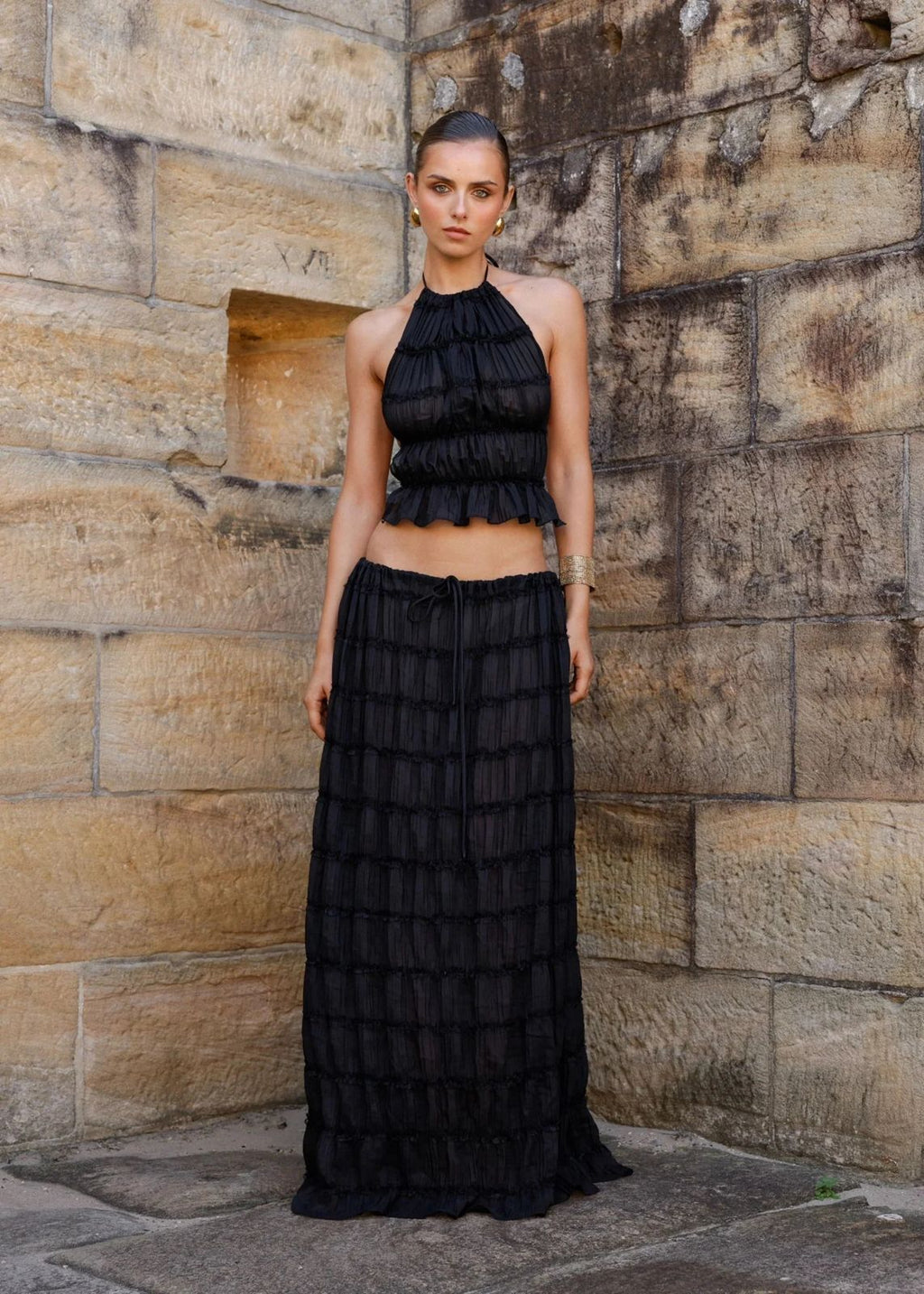 Σετ Φούστας Και Τοπ Με Κορδόνια Monica