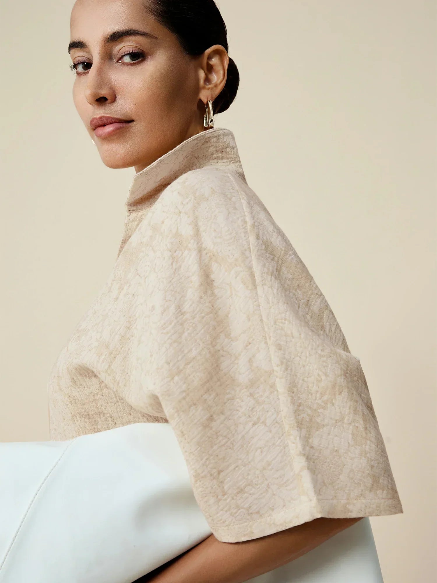 Ζακάρ Μπλούζα Με Κοντό Μανίκι Και Λινό Γιακά