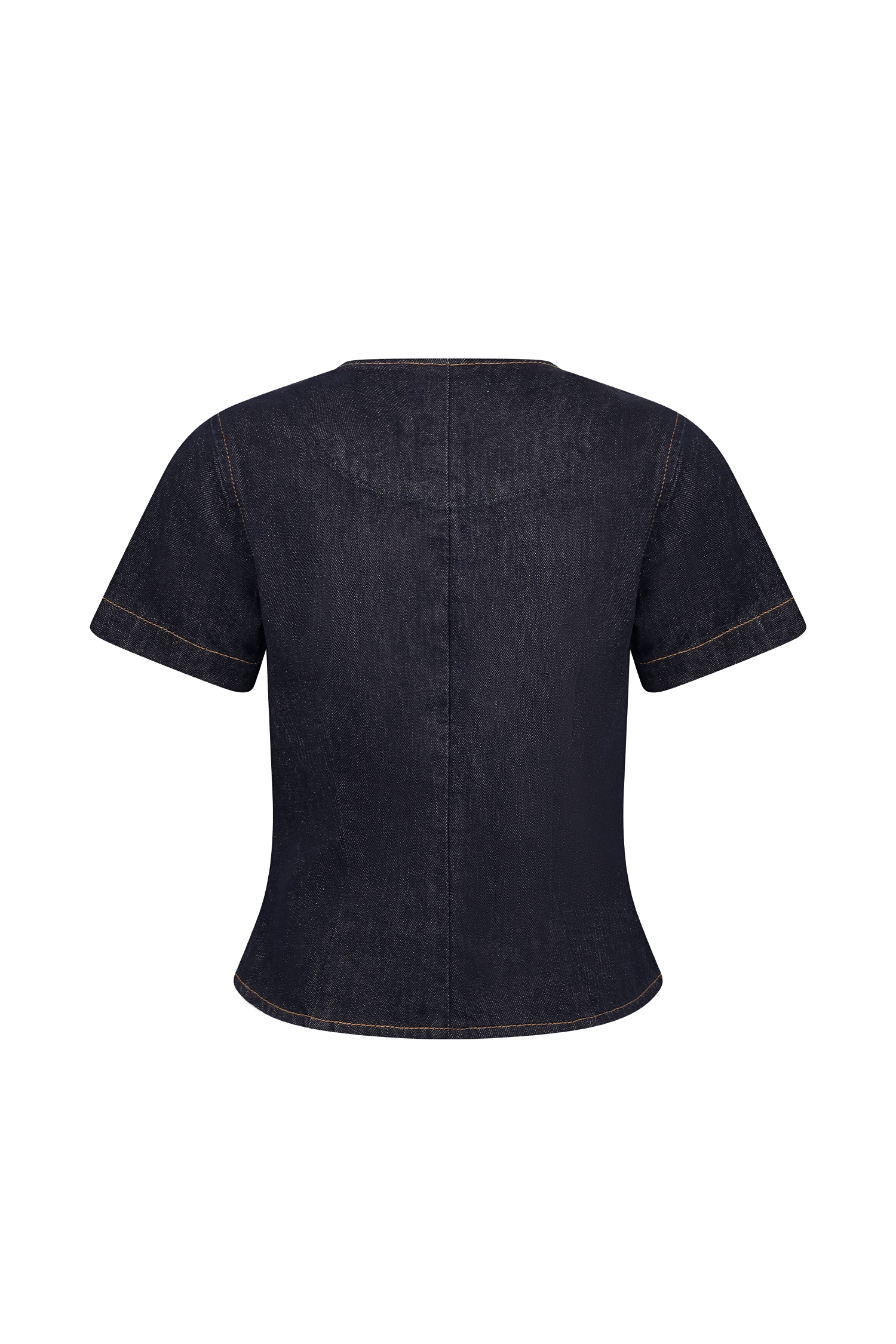 Bethany Τζιν Μπλούζα Με Κοντομάνικο Κουμπωτό Και Κουμπωτό - Πλυμένο Μπλε Λουλάκι