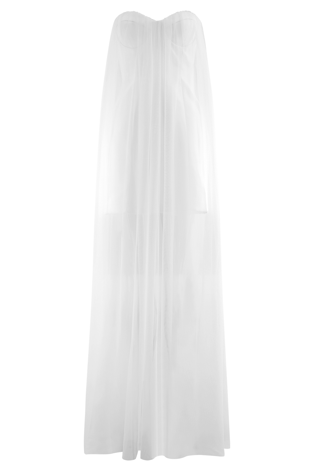 Μακρύ Φόρεμα Bettany Από Σιφόν Χωρίς Τιράντες - Λευκό
