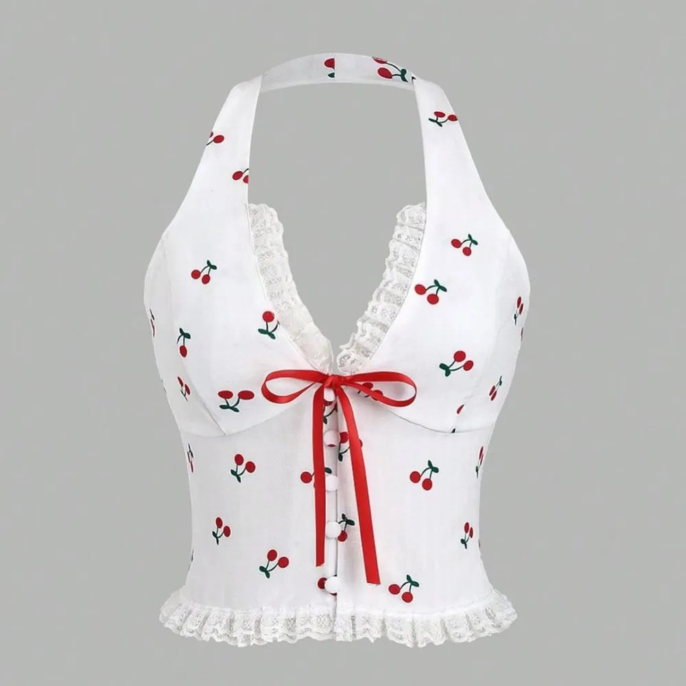 Μπλούζα Με Ντεκολτέ Κερασιού