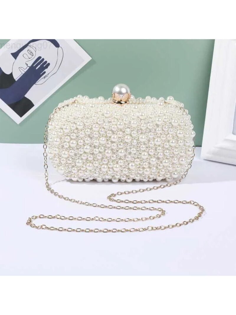 Νυφική Τσάντα Με Χάντρες Από Μαργαριτάρια