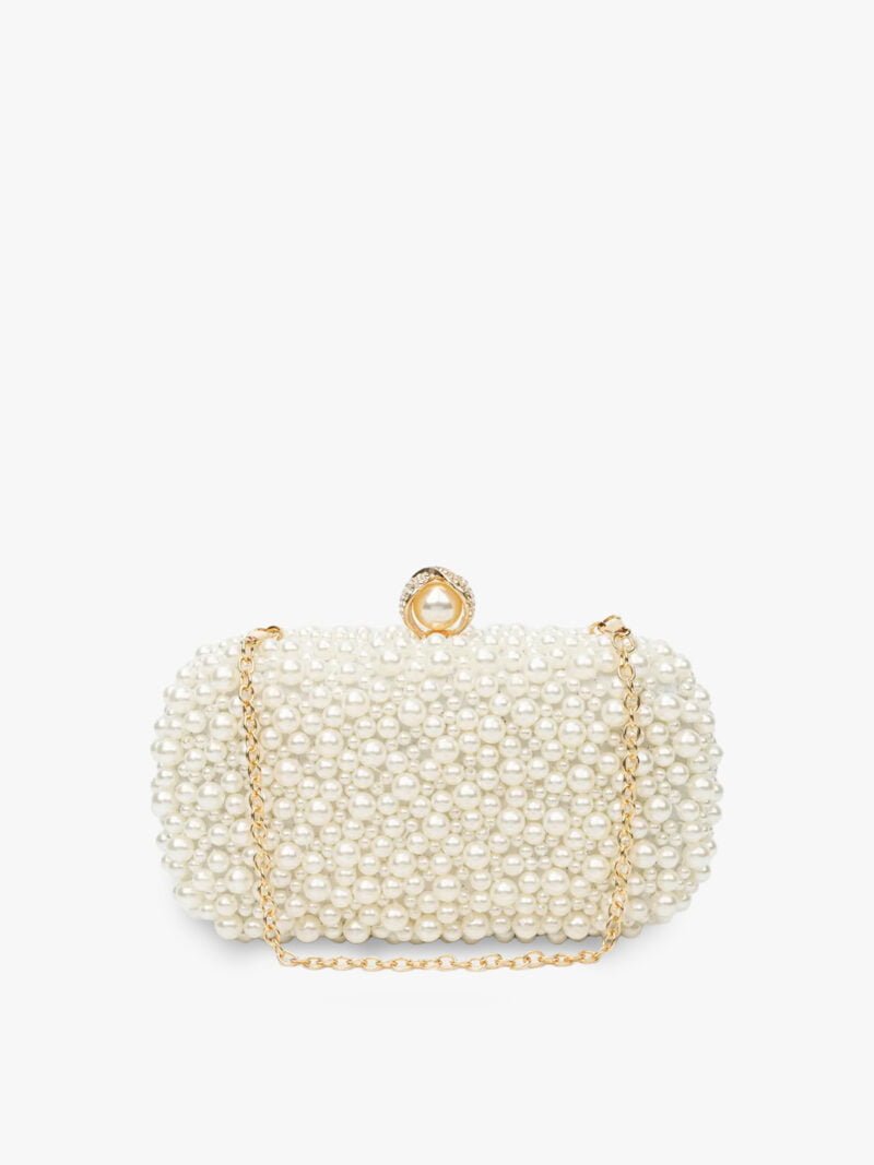 Νυφική Τσάντα Με Χάντρες Από Μαργαριτάρια