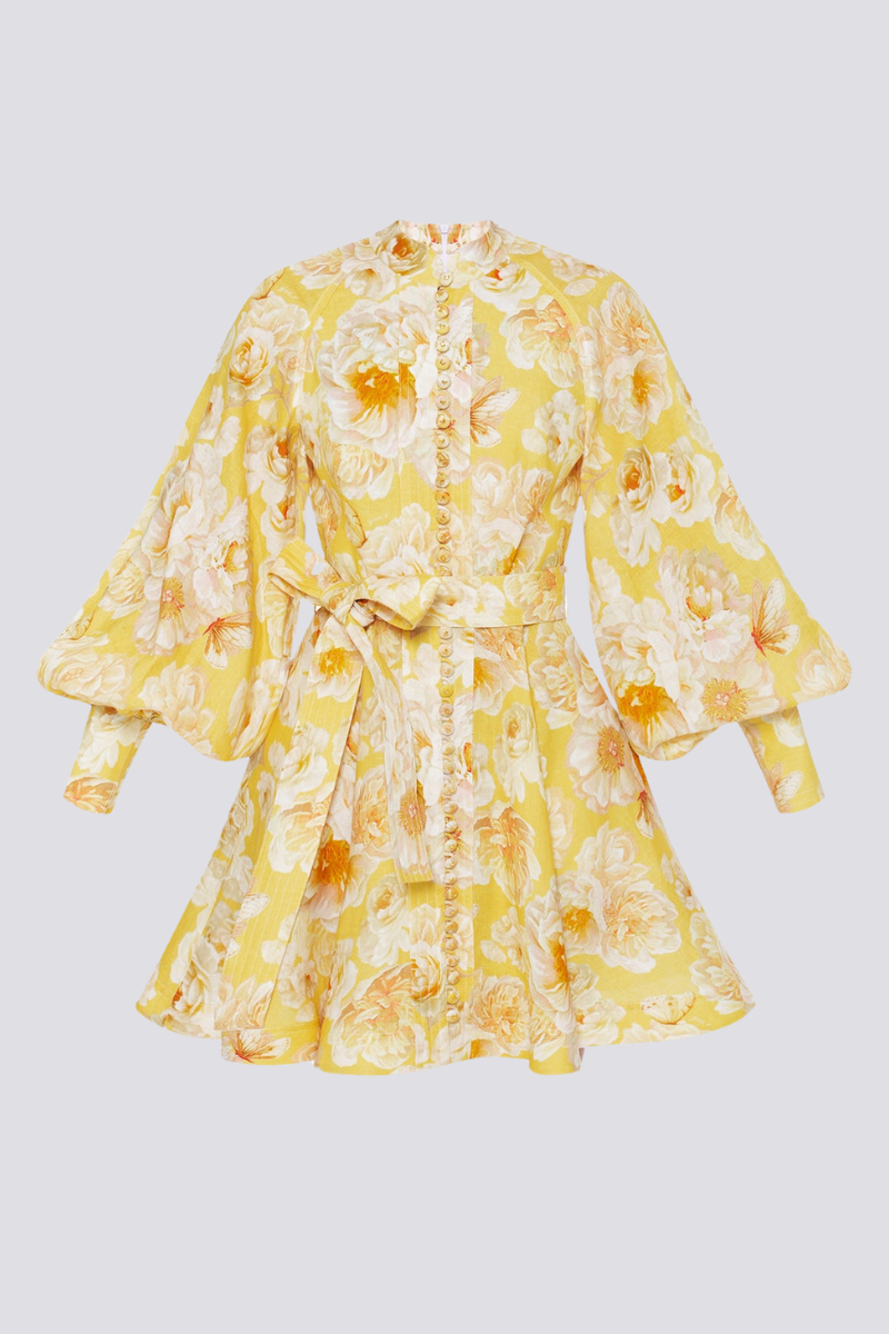 Μίνι Φόρεμα Cassiopeia Με Μανίκια Μπαλού Και Λουλούδια