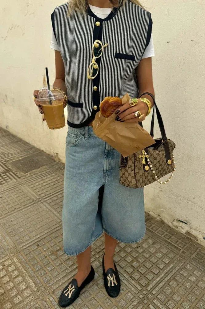 Ριγέ Γιλέκο Karolinna