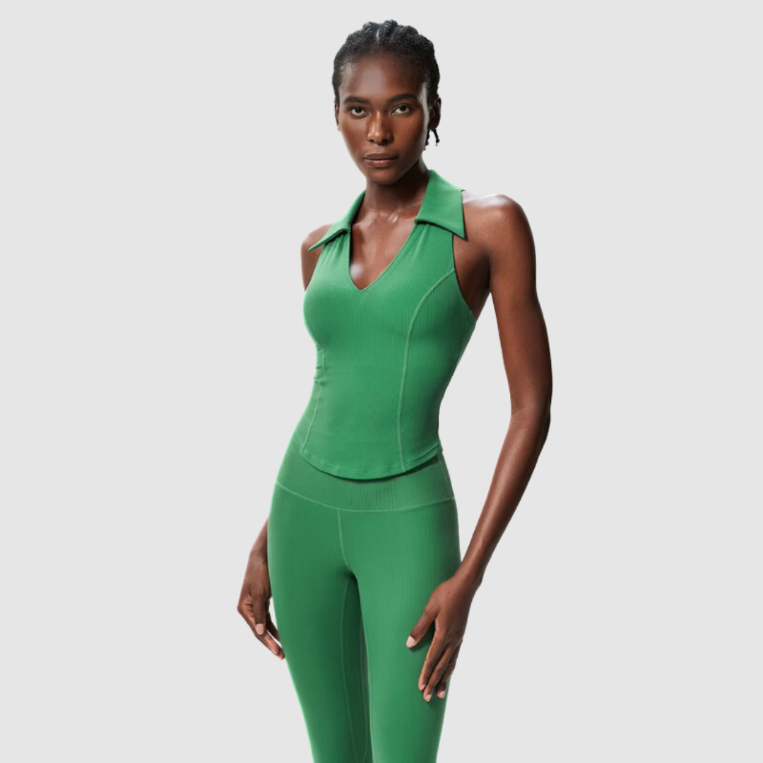 Σετ Αθλητικών Ρούχων Με Γιακά Και Ραβδώσεις