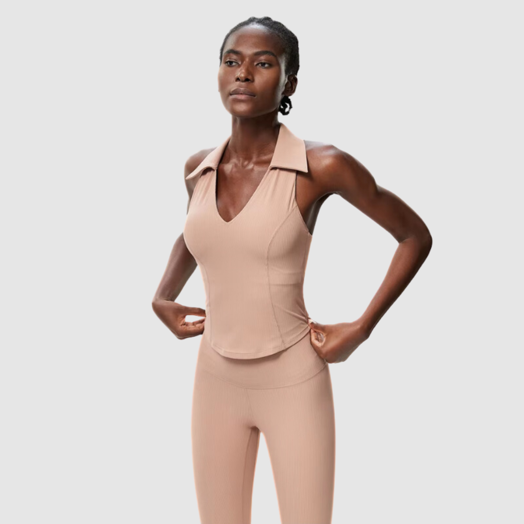 Σετ Αθλητικών Ρούχων Με Γιακά Και Ραβδώσεις