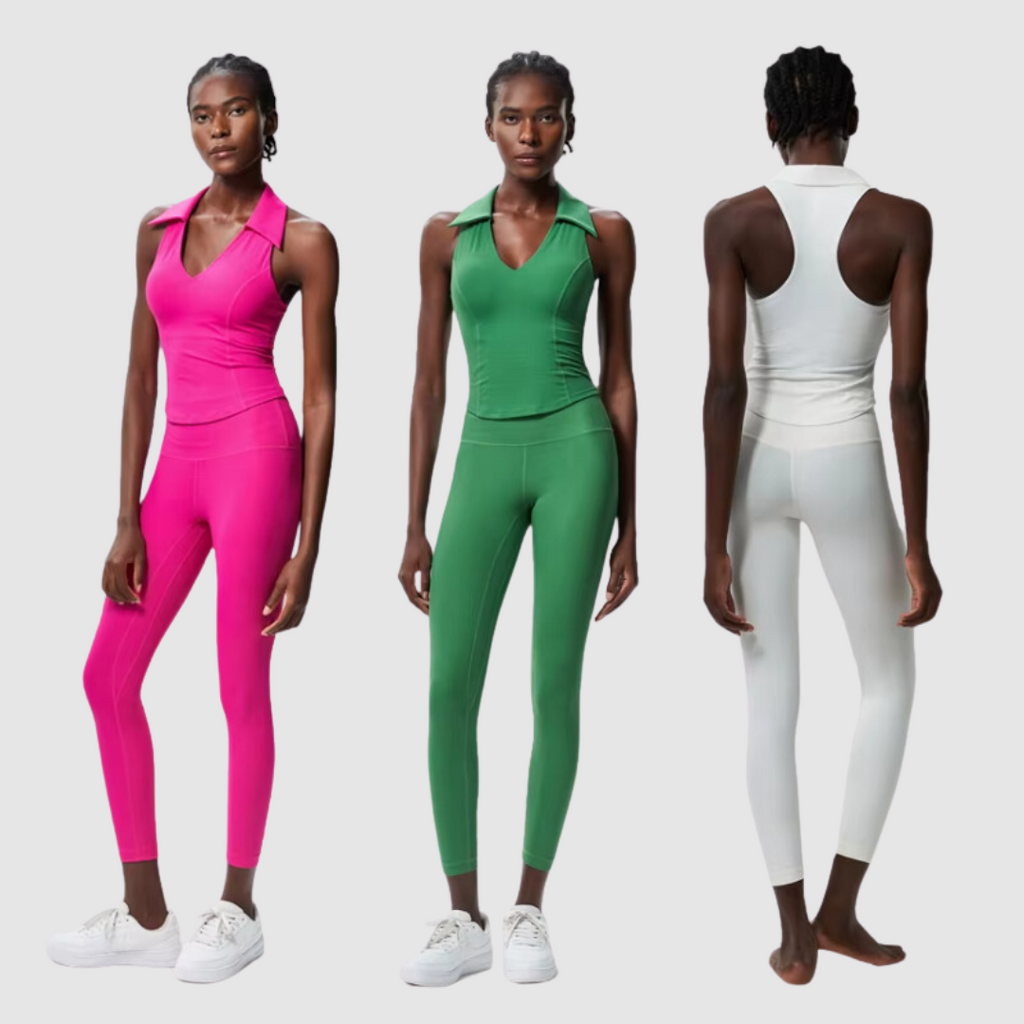 Σετ Αθλητικών Ρούχων Με Γιακά Και Ραβδώσεις