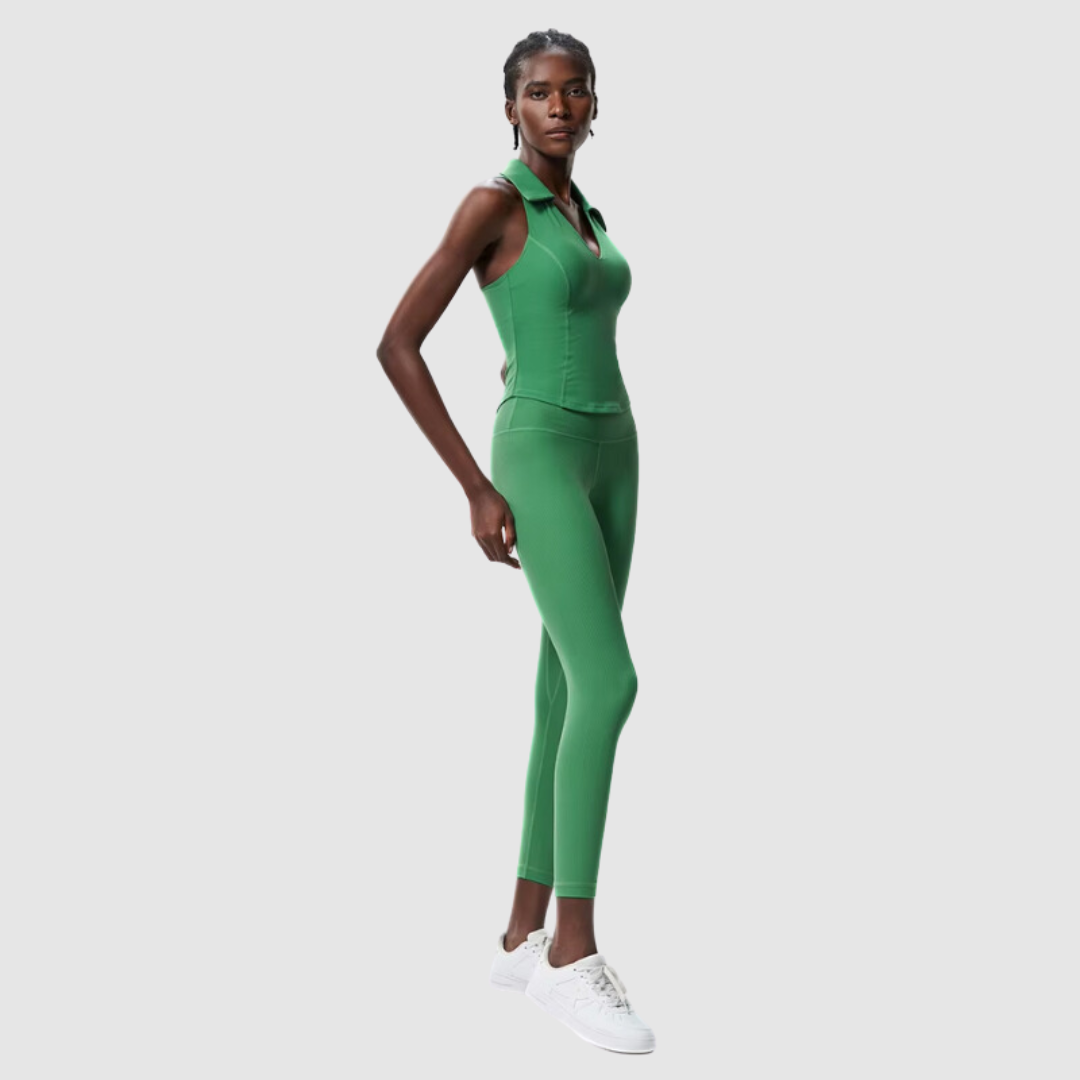 Σετ Αθλητικών Ρούχων Με Γιακά Και Ραβδώσεις