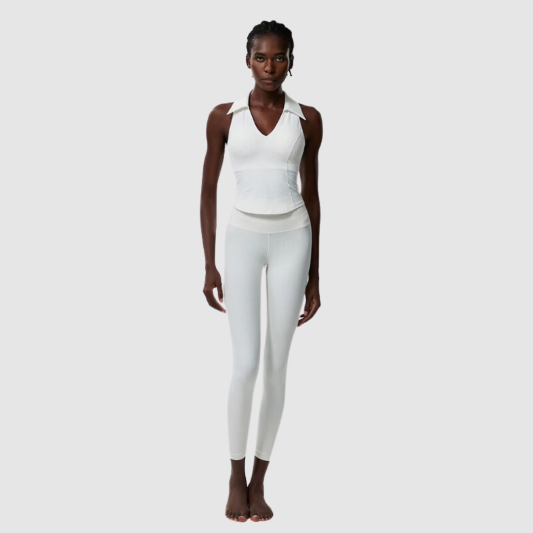 Σετ Αθλητικών Ρούχων Με Γιακά Και Ραβδώσεις