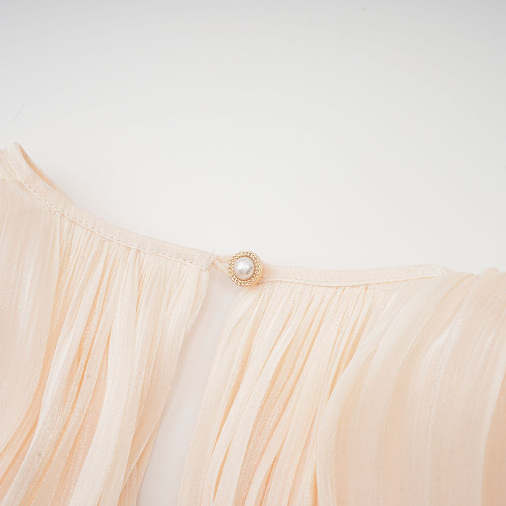 Μίνι Φόρεμα Με Βολάν Και Πλισέ Τελείωμα Eugénie Neutral