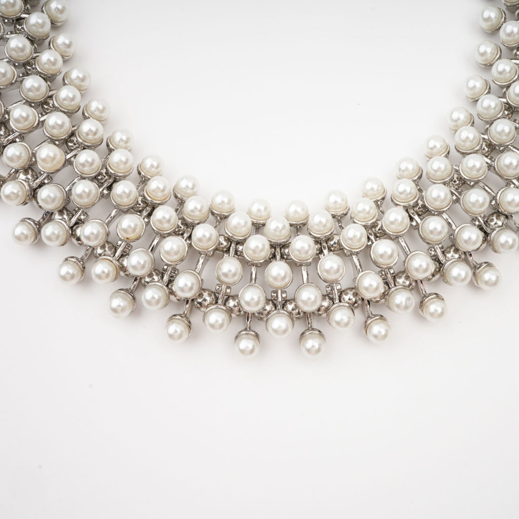 Κολιέ Perrine Με Ψεύτικες Μαργαριτάρια Και Στρας