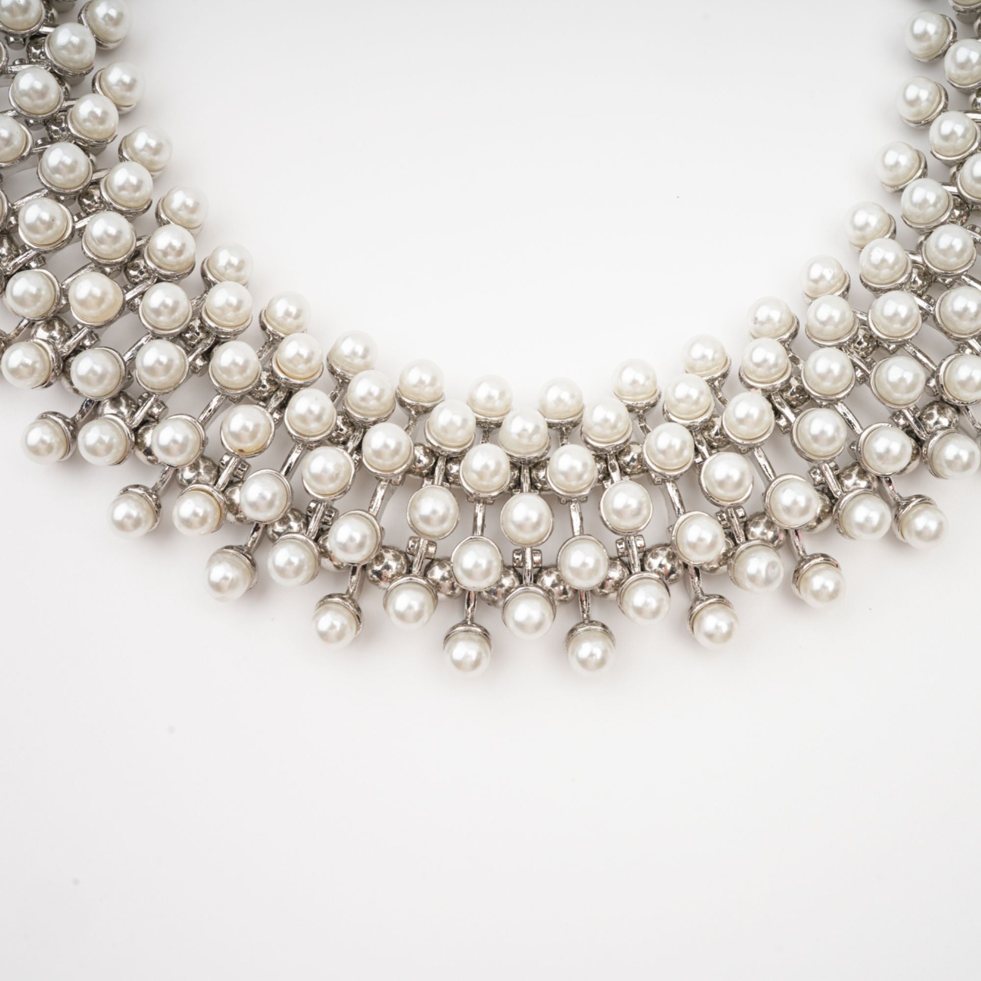 Κολιέ Perrine Με Ψεύτικες Μαργαριτάρια Και Στρας