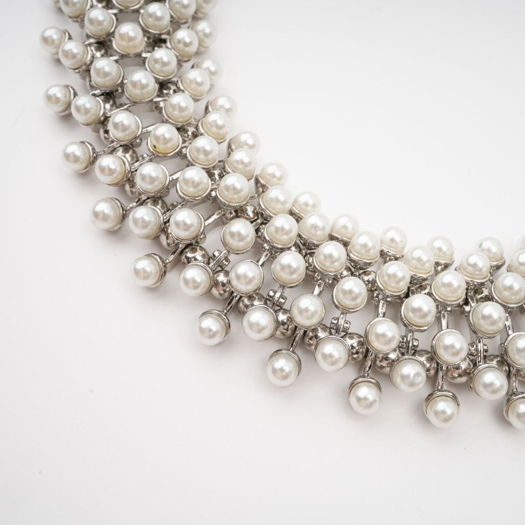 Κολιέ Perrine Με Ψεύτικες Μαργαριτάρια Και Στρας