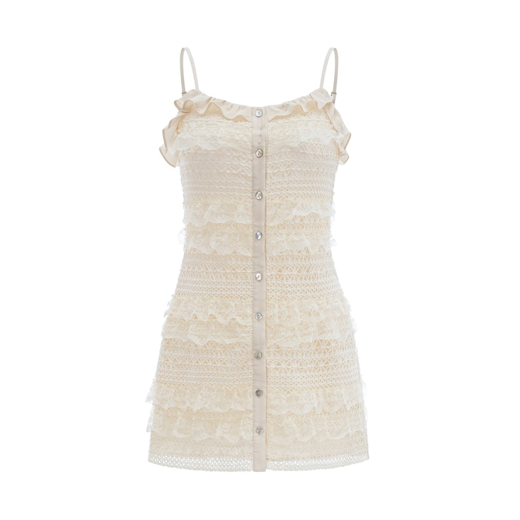 Μίνι Φόρεμα Aurelia Με Δαντέλα Και Βολάν Και Βολάν