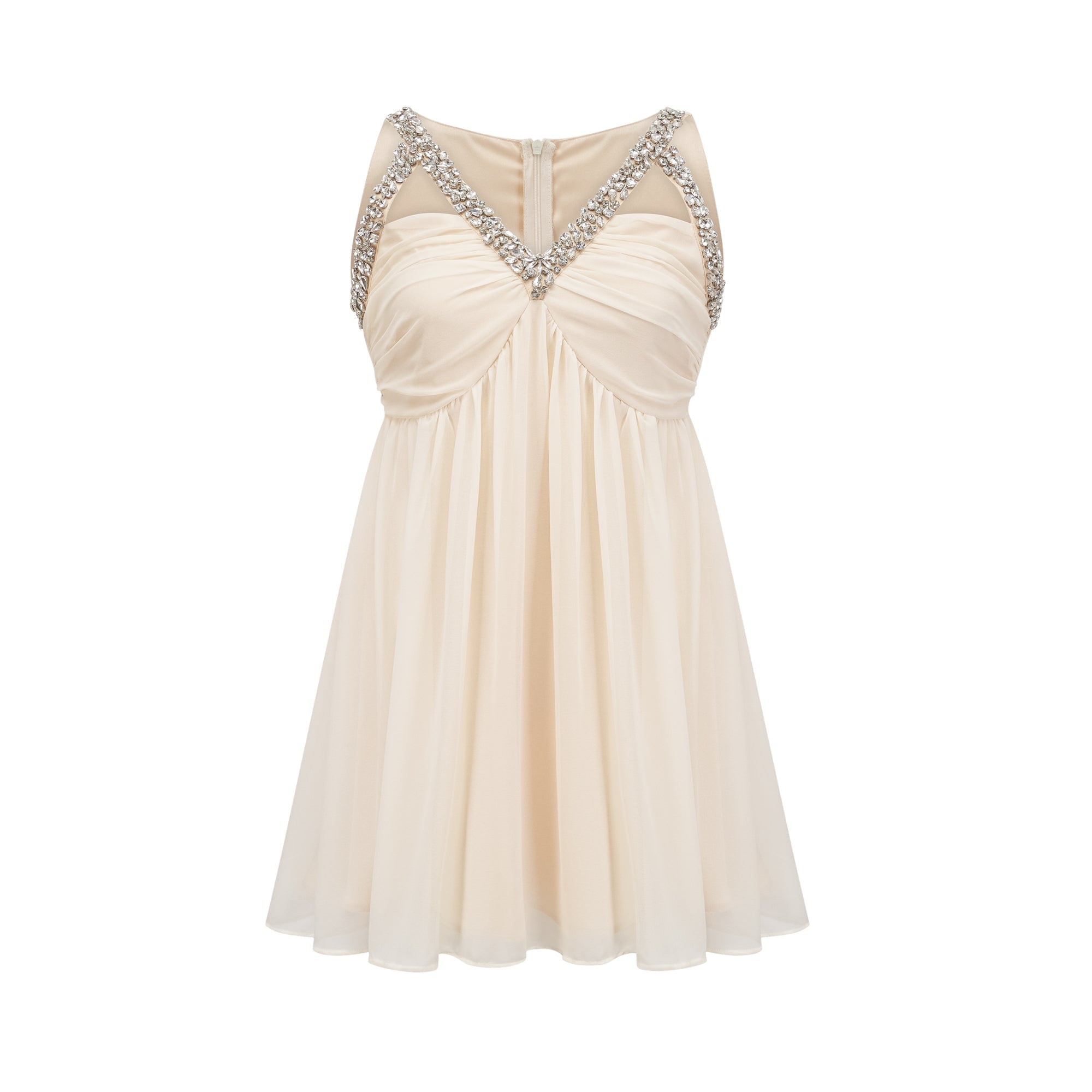 Φόρεμα Με V Λαιμόκοψη Και Στολίδια Roseline Crystal