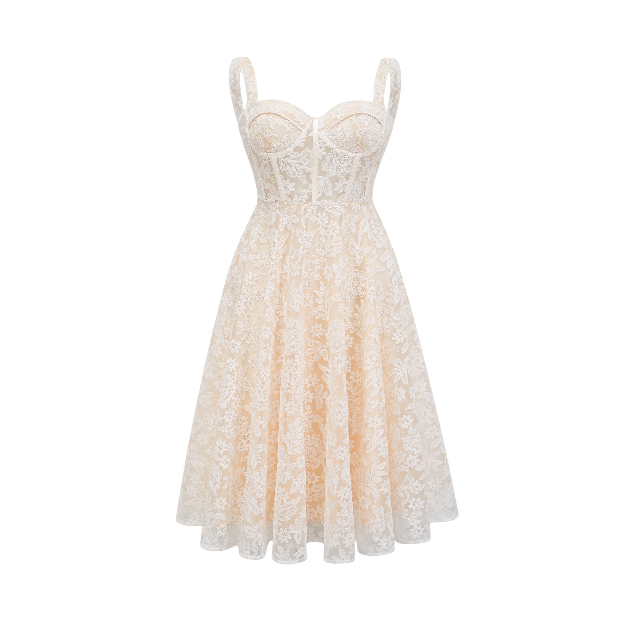 Φόρεμα Μίντι Με Κεντημένο Κορσέ Gaia