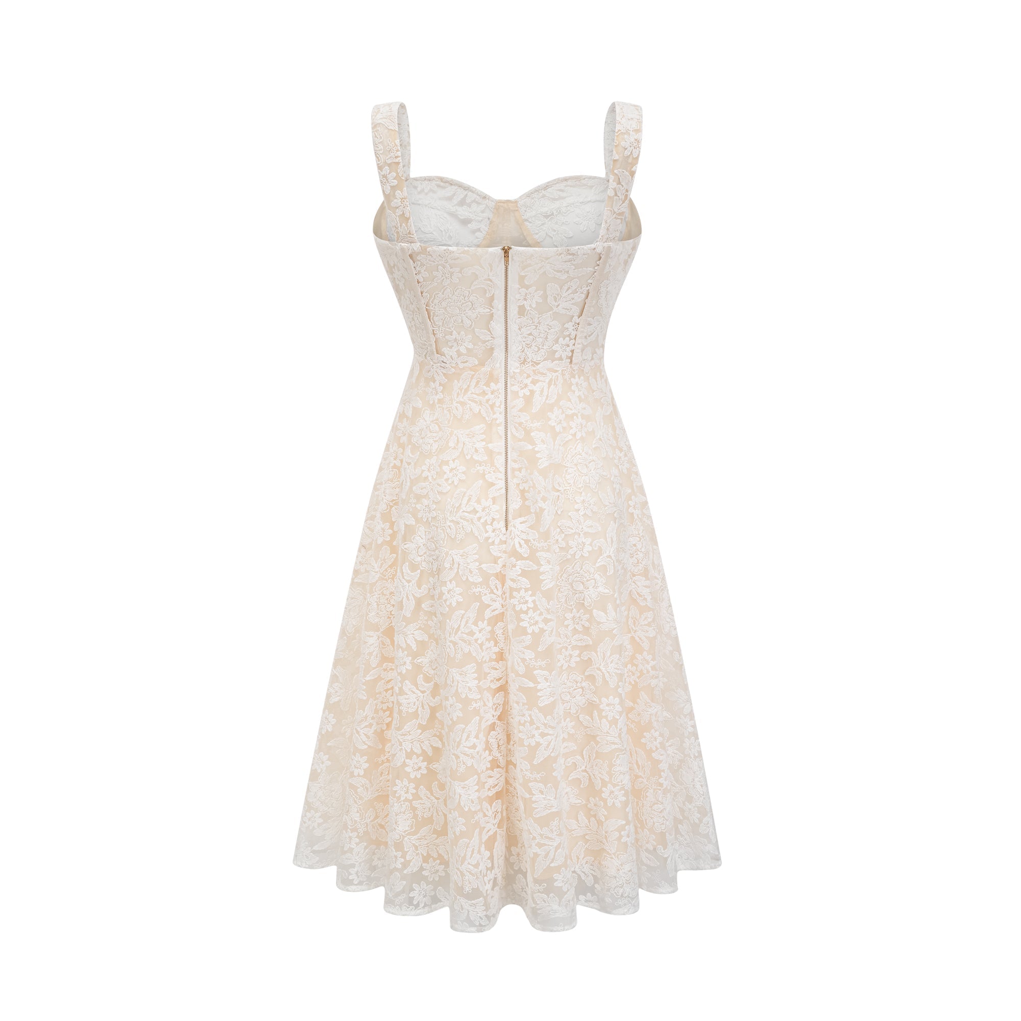 Φόρεμα Μίντι Με Κεντημένο Κορσέ Gaia