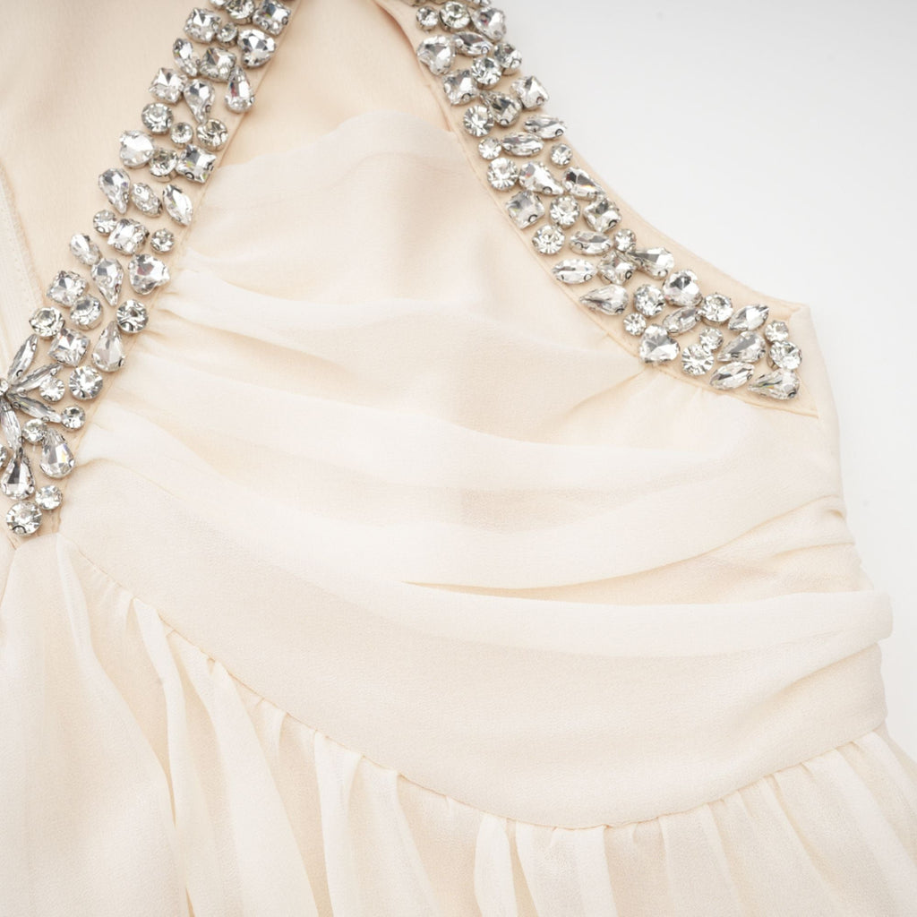 Φόρεμα Με V Λαιμόκοψη Και Στολίδια Roseline Crystal