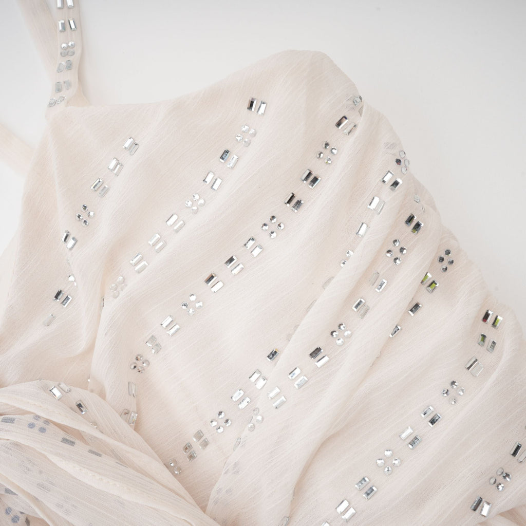 Λευκό Φόρεμα Adèle Με Πτυχώσεις Και Κρυστάλλους