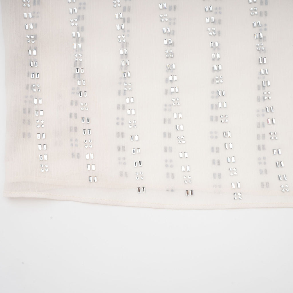 Λευκό Φόρεμα Adèle Με Πτυχώσεις Και Κρυστάλλους