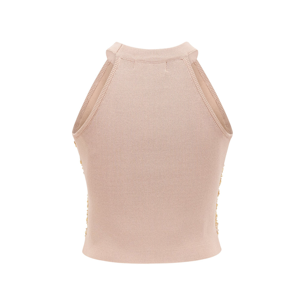 Πλεκτό Γιλέκο Juliette Με Κέντημα Από Ψεύτικες Μαργαριταρένιες Πλεκτές Πέρλες