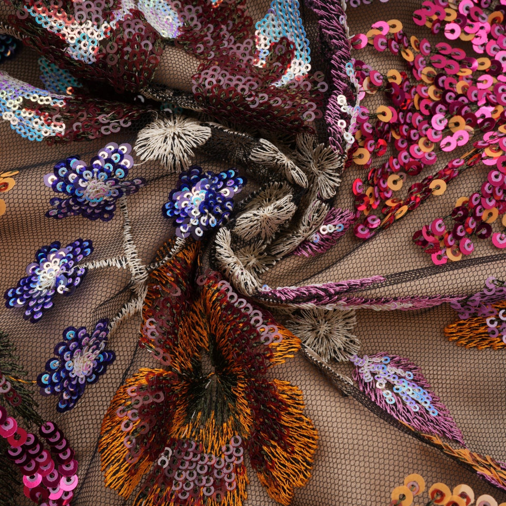 Φόρεμα Μίντι Με Κέντημα Και Πολύχρωμα Λουλούδια, Με Πούλιες Και Prints Thérèse