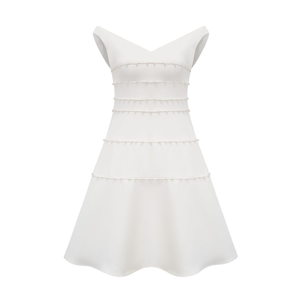 Μίνι Φόρεμα Priscille Με Λευκό Ψεύτικο Πέρλα