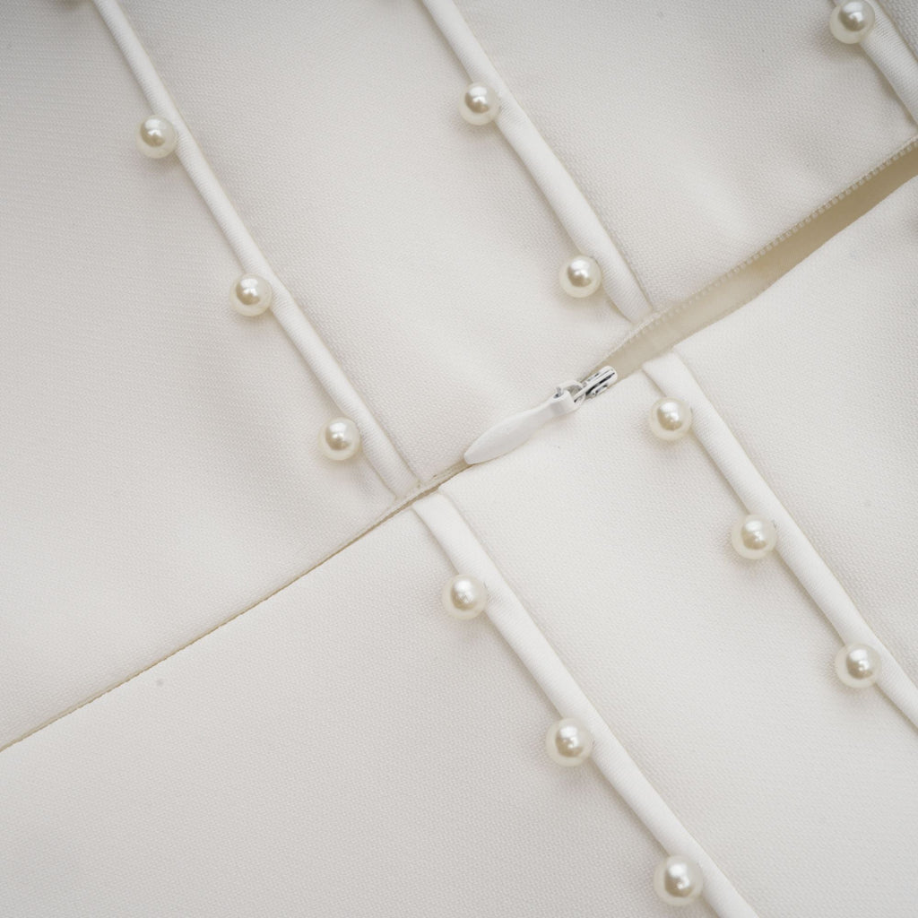 Μίνι Φόρεμα Priscille Με Λευκό Ψεύτικο Πέρλα