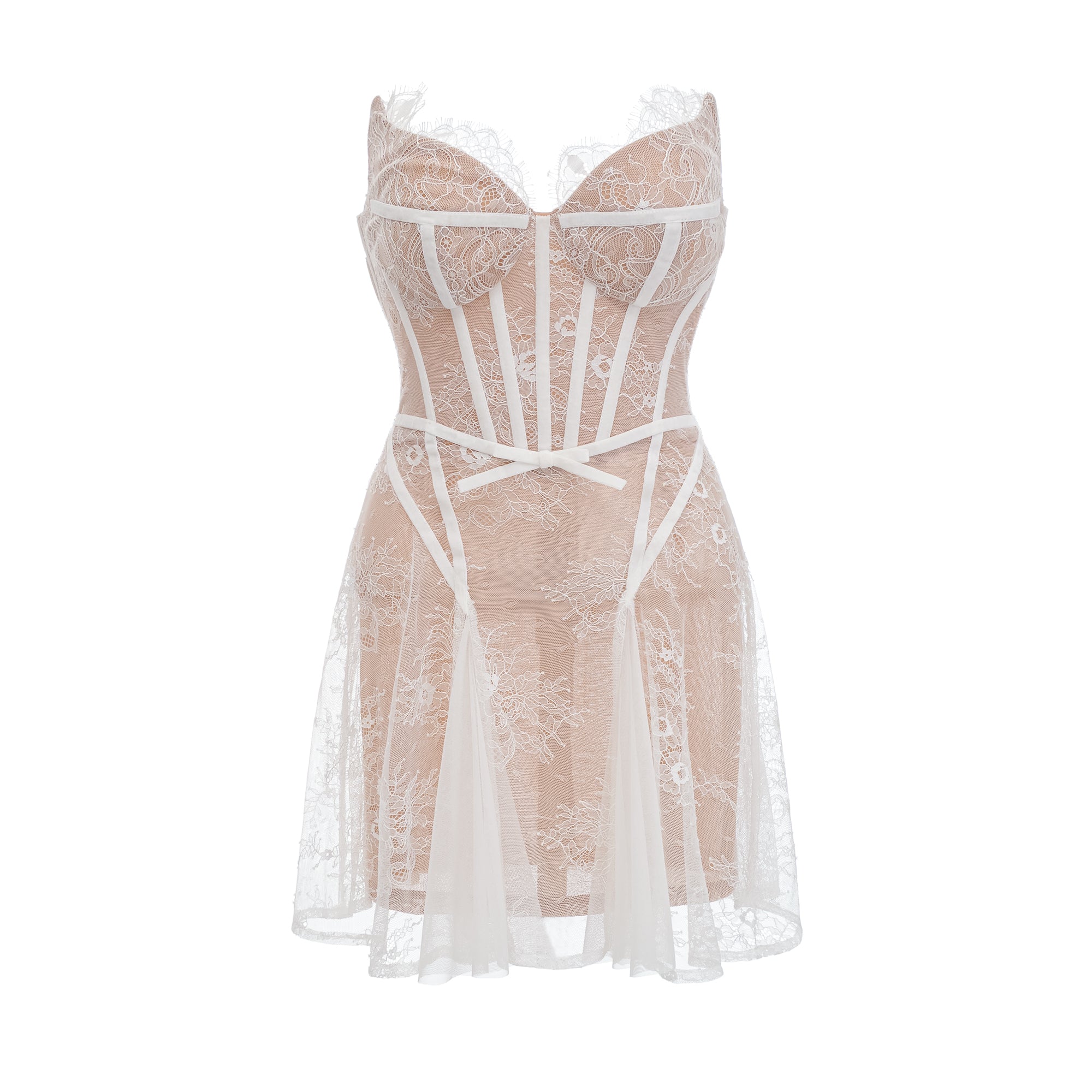 Μίνι Φόρεμα Renée Με Έξωμους Και Δαντέλα