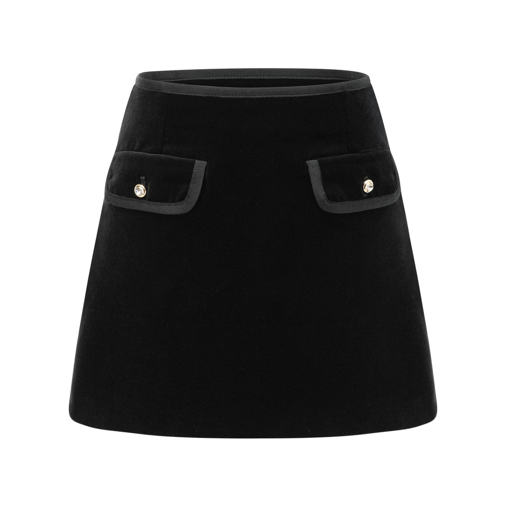 Φούστα Με Κέντημα Camille Crystal Και Ψεύτικες Τσέπες