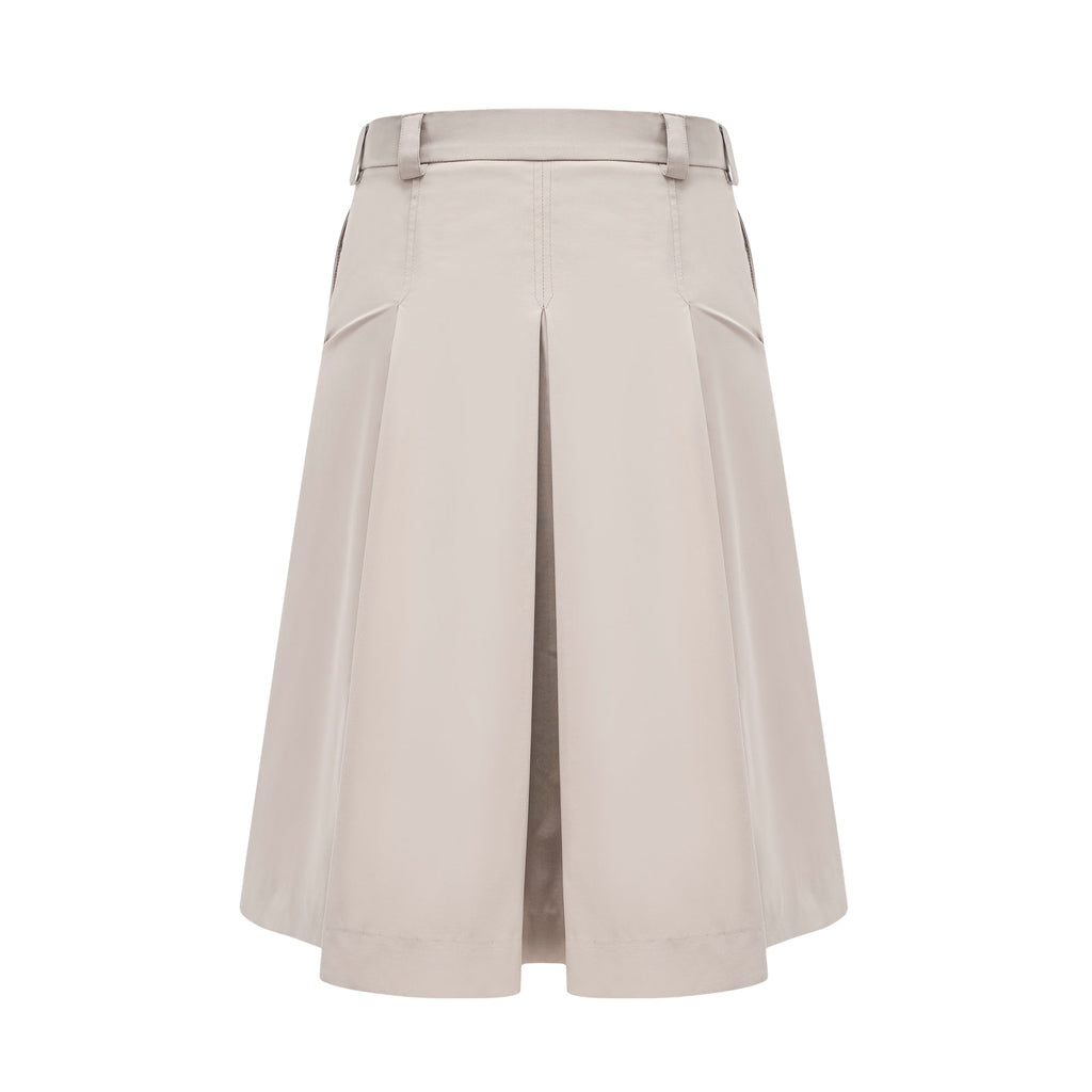 Σετ Paloma Από Μπεζ Βαμβακερό Σακάκι Και Φούστα