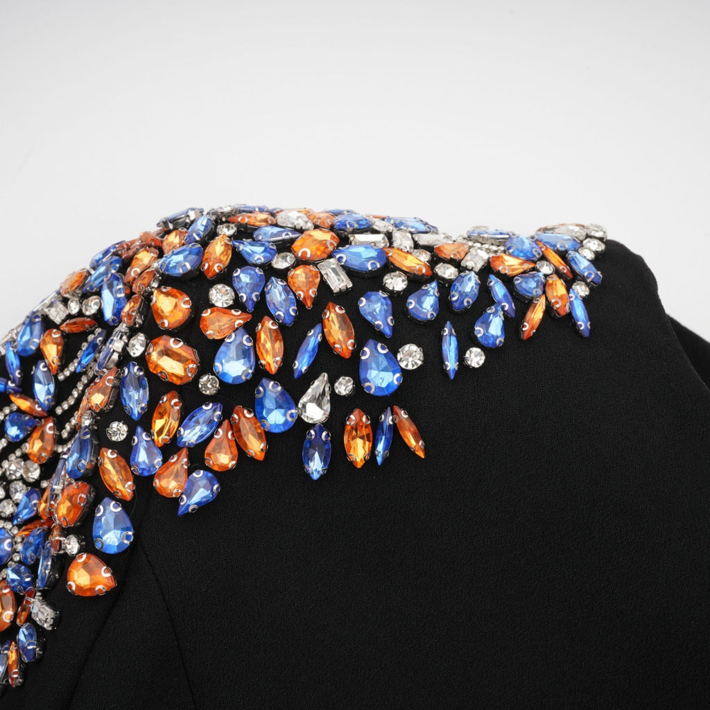 Φόρεμα Midi Maëlys Με Μαύρο Κρύσταλλο Και Στολίδια ®