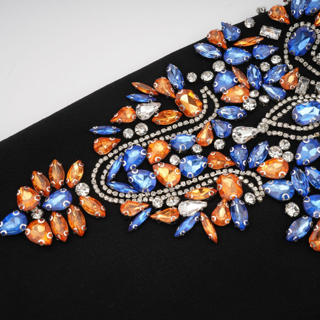 Φόρεμα Μίντι Maëlys Με Μαύρο Κρύσταλλο Και Στολισμό