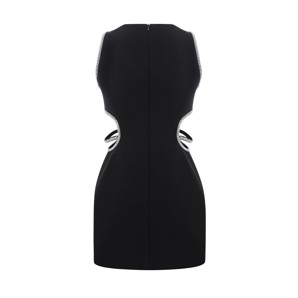 Μίνι Φόρεμα Με Λιλά Κρυστάλλινες Λεπτομέρειες Και Λεπτομέρεια